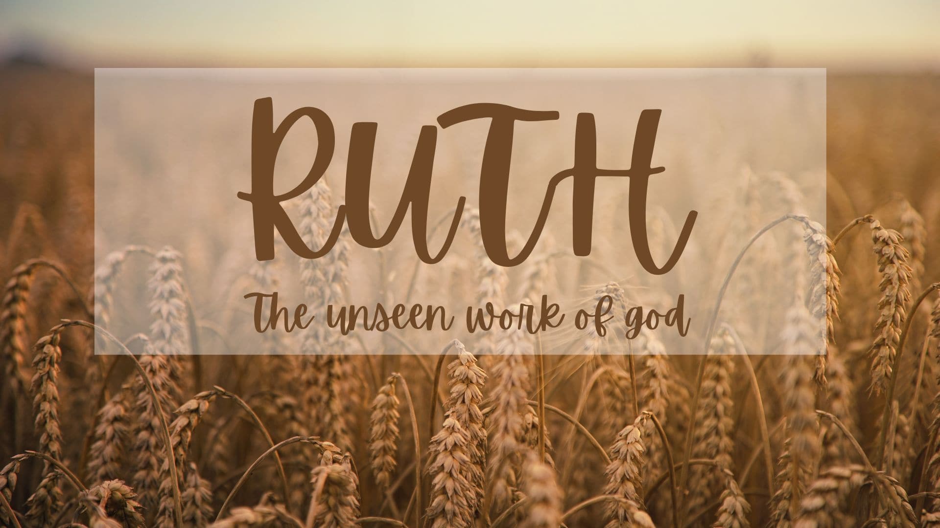Ruth: The Unseen Work of God (Part 3)